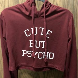 Cropped sweatshirt BURGUNDY